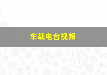 车载电台视频