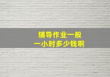 辅导作业一般一小时多少钱啊