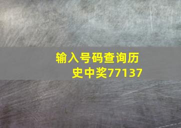 输入号码查询历史中奖77137