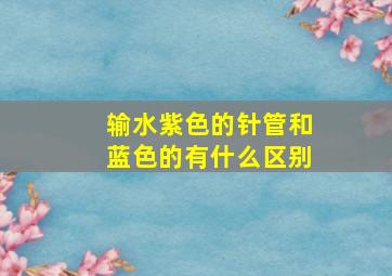 输水紫色的针管和蓝色的有什么区别