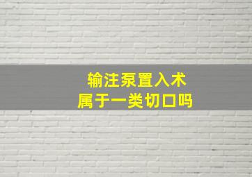 输注泵置入术属于一类切口吗