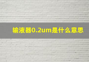 输液器0.2um是什么意思