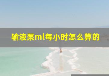 输液泵ml每小时怎么算的