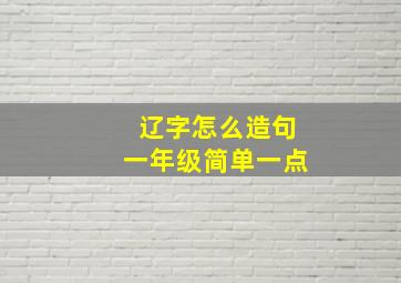 辽字怎么造句一年级简单一点