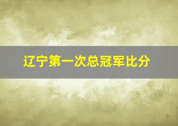 辽宁第一次总冠军比分