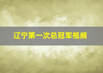 辽宁第一次总冠军视频