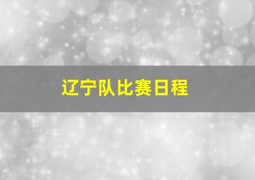 辽宁队比赛日程