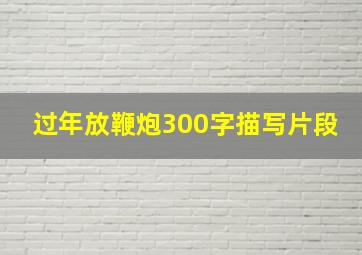 过年放鞭炮300字描写片段