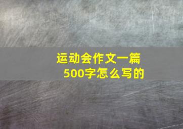 运动会作文一篇500字怎么写的