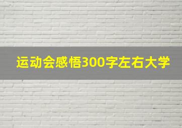 运动会感悟300字左右大学