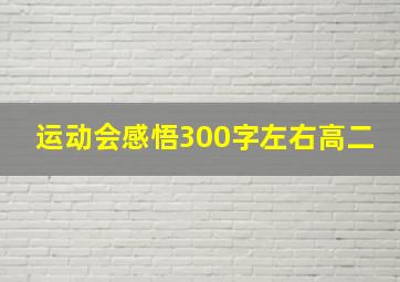 运动会感悟300字左右高二