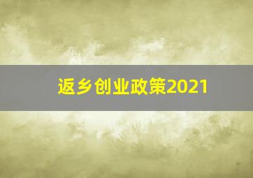 返乡创业政策2021