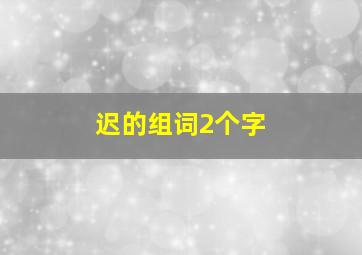 迟的组词2个字