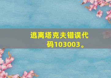 逃离塔克夫错误代码103003。