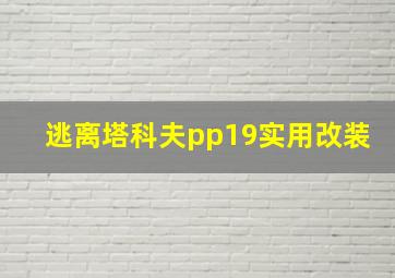 逃离塔科夫pp19实用改装