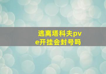 逃离塔科夫pve开挂会封号吗