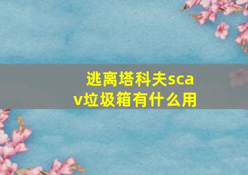 逃离塔科夫scav垃圾箱有什么用