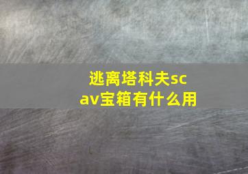 逃离塔科夫scav宝箱有什么用