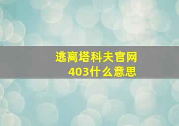 逃离塔科夫官网403什么意思