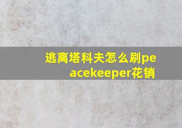 逃离塔科夫怎么刷peacekeeper花销