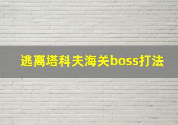 逃离塔科夫海关boss打法