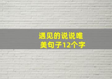 遇见的说说唯美句子12个字