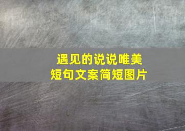 遇见的说说唯美短句文案简短图片