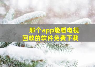 那个app能看电视回放的软件免费下载