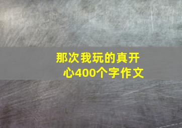 那次我玩的真开心400个字作文