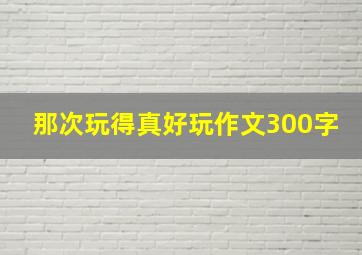 那次玩得真好玩作文300字