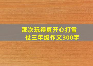 那次玩得真开心打雪仗三年级作文300字