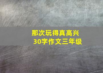 那次玩得真高兴30字作文三年级