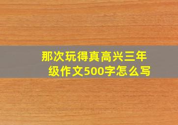 那次玩得真高兴三年级作文500字怎么写