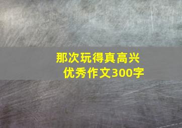 那次玩得真高兴优秀作文300字