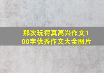 那次玩得真高兴作文100字优秀作文大全图片