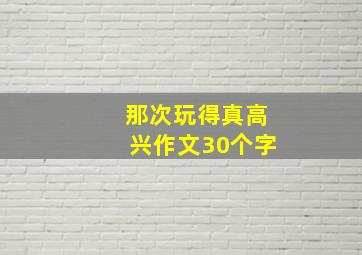 那次玩得真高兴作文30个字