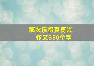 那次玩得真高兴作文350个字