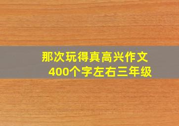 那次玩得真高兴作文400个字左右三年级