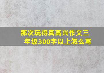 那次玩得真高兴作文三年级300字以上怎么写