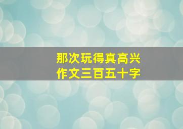 那次玩得真高兴作文三百五十字