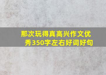 那次玩得真高兴作文优秀350字左右好词好句