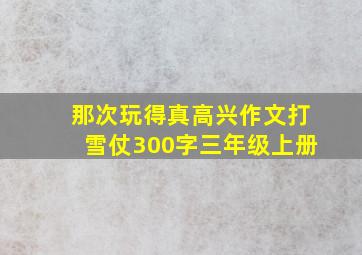 那次玩得真高兴作文打雪仗300字三年级上册