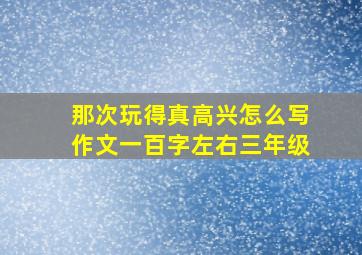 那次玩得真高兴怎么写作文一百字左右三年级