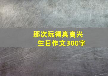 那次玩得真高兴生日作文300字