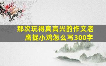 那次玩得真高兴的作文老鹰捉小鸡怎么写300字