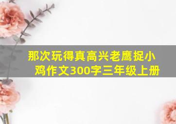 那次玩得真高兴老鹰捉小鸡作文300字三年级上册