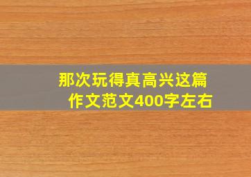 那次玩得真高兴这篇作文范文400字左右