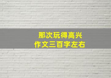 那次玩得高兴作文三百字左右