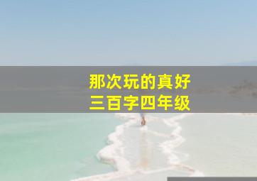 那次玩的真好三百字四年级