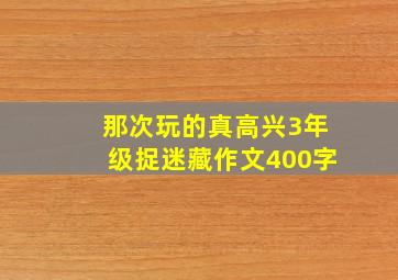 那次玩的真高兴3年级捉迷藏作文400字